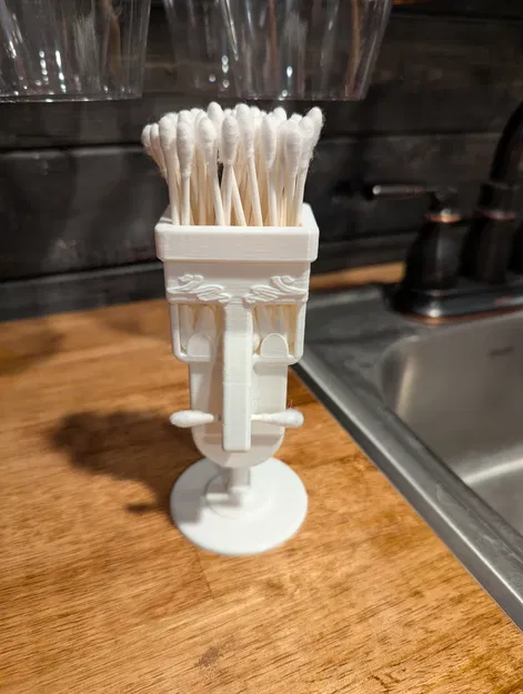 Hộp đựng tăm bông 3D hình khuôn mặt độc đáo cho phòng tắm - Image 1