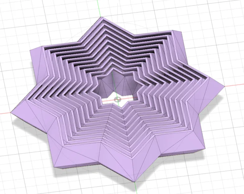 Mô hình đồ chơi ngôi sao xoay trượt 8 cánh (8 sided slidy star) in 3D - Image 1