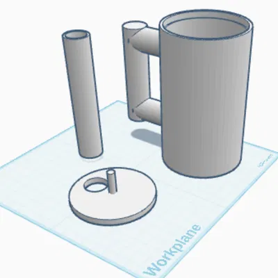 Bộ giá đỡ lon nước ngọt 33cl kèm nắp và ống hút in 3D tiện lợi