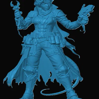 Mô hình 3D Tiefling Artificer cho game nhập vai D&D chi tiết