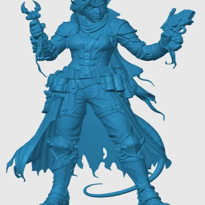 Mô hình 3D Tiefling Artificer cho game nhập vai D&D chi tiết
