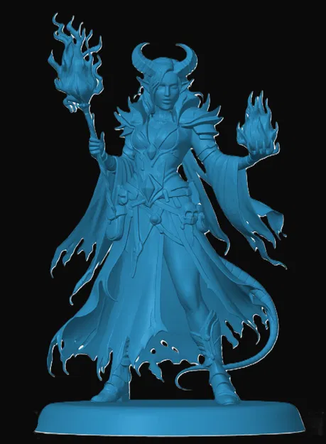 Mô hình 3D Tiefling Warlock - Nhân vật huyền bí cho game D&D - Image 1