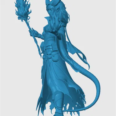 Mô hình 3D Tiefling Warlock - Nhân vật huyền bí cho game D&D