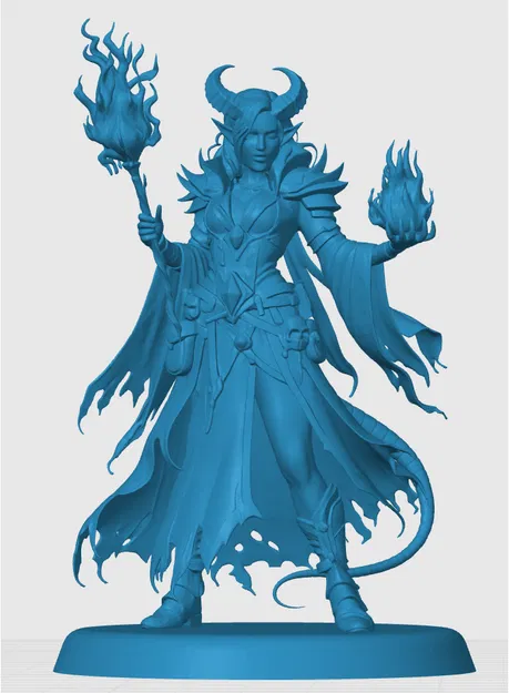 Mô hình 3D Tiefling Warlock - Nhân vật huyền bí cho game D&D - Image 3