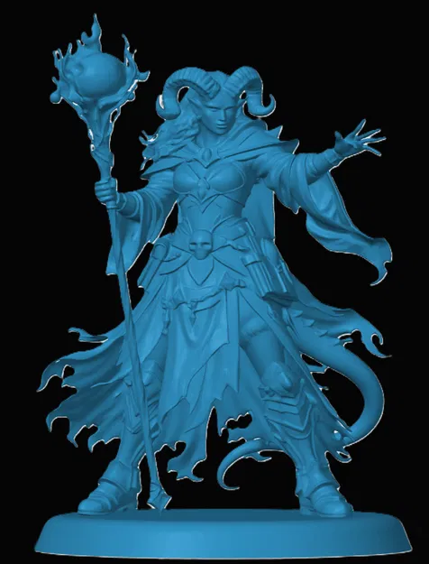 Mô hình Tiefling Wizard 3D cho game nhập vai D&D cực đẹp - Image 1