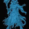 Mô hình Tiefling Wizard 3D cho game nhập vai D&D cực đẹp - Thumbnail 1