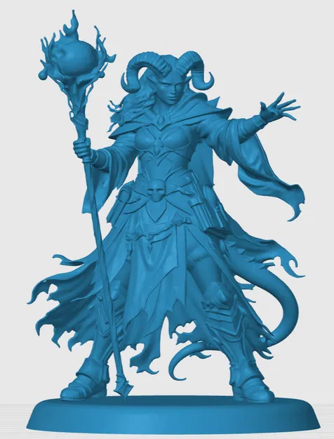 Mô hình Tiefling Wizard 3D cho game nhập vai D&D cực đẹp - Image 3