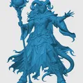 Mô hình Tiefling Wizard 3D cho game nhập vai D&D cực đẹp - Thumbnail 3