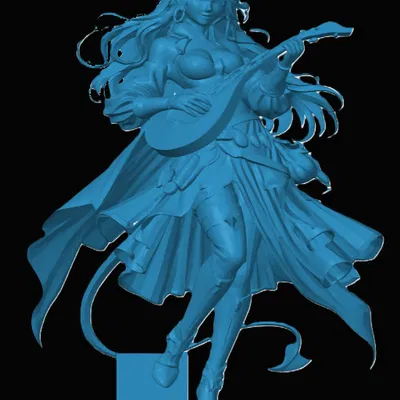 Mô hình 3D Tiefling Bard cho game nhập vai Dungeons & Dragons