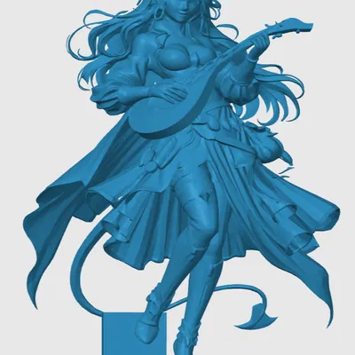 Mô hình 3D Tiefling Bard cho game nhập vai Dungeons & Dragons