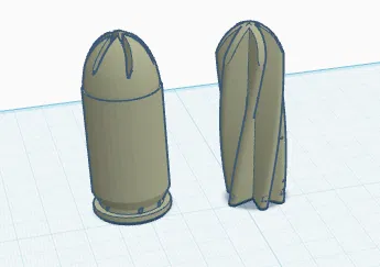 Mô hình Fidget viên đạn .45 Pass-Through độc đáo để in 3D - Image 1