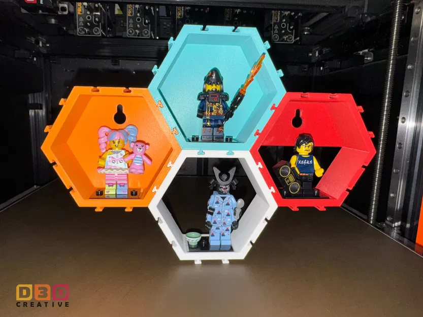 Khung Hex trưng bày LEGO Minifigure (Bản cải tiến) & Tấm ốp che vít - Giá treo tường - Image 2