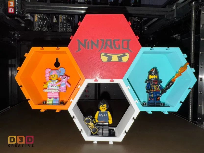 Khung Hex trưng bày LEGO Minifigure (Bản cải tiến) & Tấm ốp che vít - Giá treo tường - Image 4