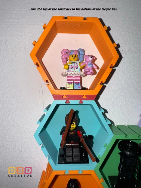 Khung Hex trưng bày LEGO Minifigure (Bản cải tiến) & Tấm ốp che vít - Giá treo tường - Image 12