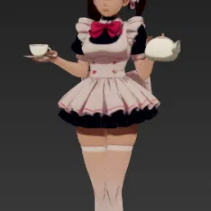 Mô hình 3D Momo Ayase trong trang phục hầu gái cực chất