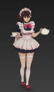 Mô hình 3D Momo Ayase trong trang phục hầu gái cực chất - Image 5