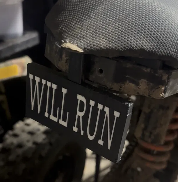 Bảng tên trang trí WILL RUN 3D cho xe địa hình - Image 1