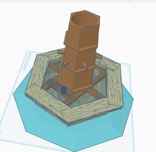 Mô hình đài phun nước trang trí kết hợp giá đỡ One Blade - Image 1