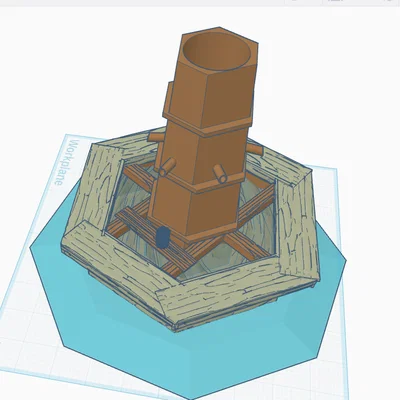 Mô hình đài phun nước trang trí kết hợp giá đỡ One Blade