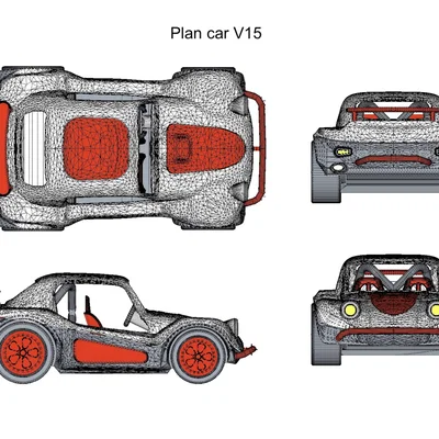 Mô hình xe đua địa hình Car V15 - File in 3D chất lượng cao