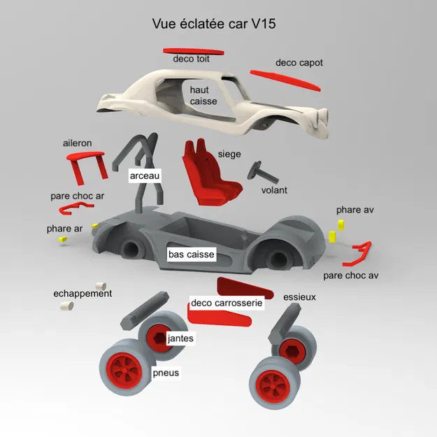 Mô hình xe đua địa hình Car V15 - File in 3D chất lượng cao - Image 3