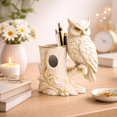 Ống cắm bút hình cú mèo - Owl Vase