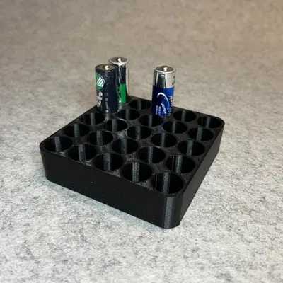 Khay in 3D đựng 25 viên pin AA gọn gàng, tiện lợi