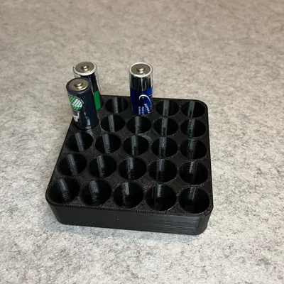 Khay in 3D đựng 25 viên pin AA gọn gàng, tiện lợi