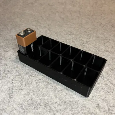 Khay Đựng Pin 9V (Battery Stand) In 3D Gọn Gàng Cho 12 Viên