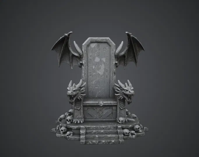 Tượng Dragon Throne – Ngai vàng Vua Rồng phong cách Dark Fantasy - Image 1