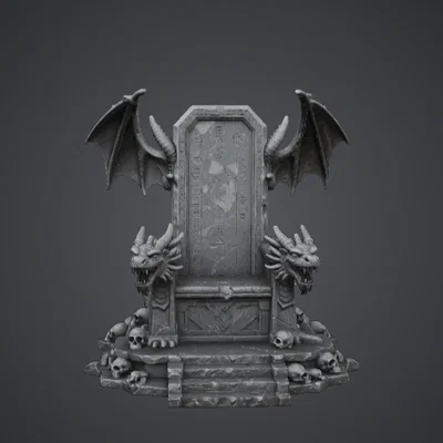 Tượng Dragon Throne – Ngai vàng Vua Rồng phong cách Dark Fantasy