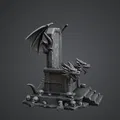 Tượng Dragon Throne – Ngai vàng Vua Rồng phong cách Dark Fantasy - Thumbnail 2