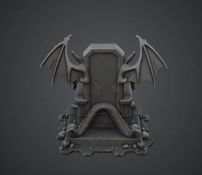 Tượng Dragon Throne – Ngai vàng Vua Rồng phong cách Dark Fantasy - Image 3