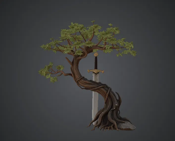 Kiếm Trong Gốc Cây Cổ Thụ – Mô hình giả tưởng Excalibur - Image 3