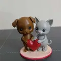 Cặp đôi Chó và Mèo đáng yêu - Tượng trái tim Valentine - Thumbnail 3