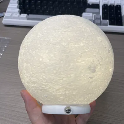 Chụp đèn hình mặt trăng kèm đế