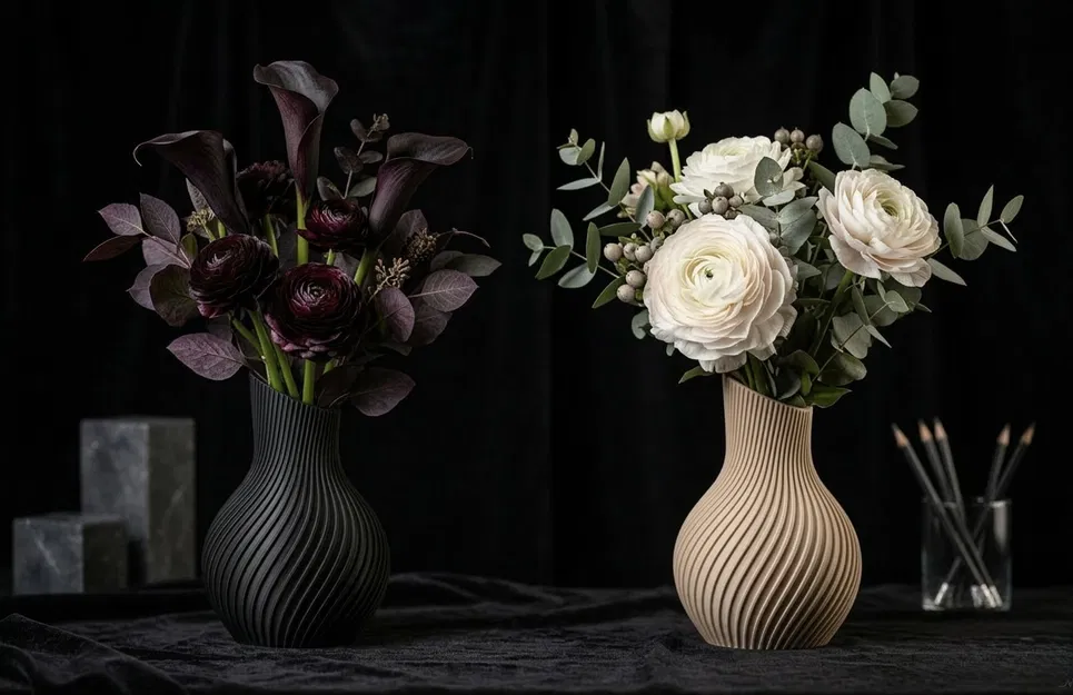 Bình hoa phong cách Japandi - Mẫu thiết kế in 3D tối giản hiện đại - Image 1