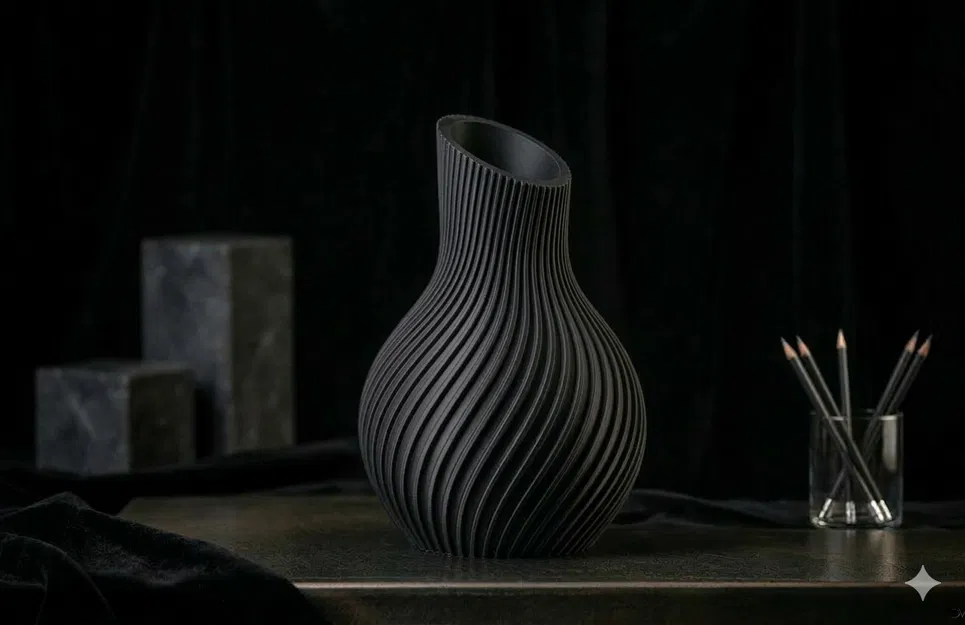 Bình hoa phong cách Japandi - Mẫu thiết kế in 3D tối giản hiện đại - Image 3