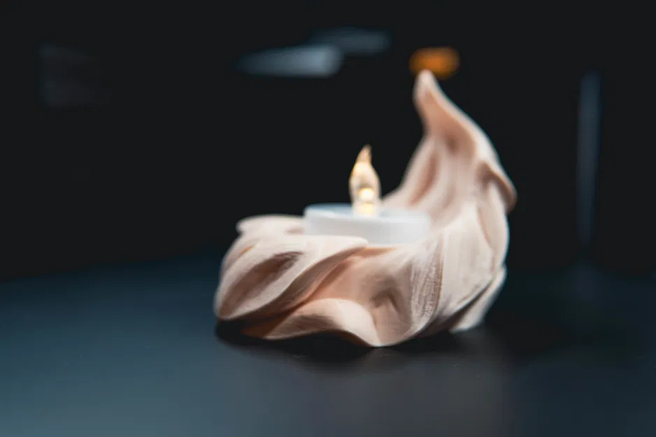 Elven Oak - Đế nến trà LED phong cách hữu cơ - Image 1