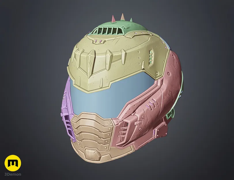 Mô hình 3D Mũ Doom Slayer Dark Ages (DOOM: The Dark Ages) - Image 3
