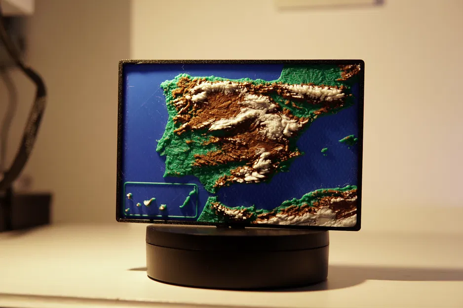 Bản đồ địa hình Tây Ban Nha - Bán đảo Iberia - Image 1