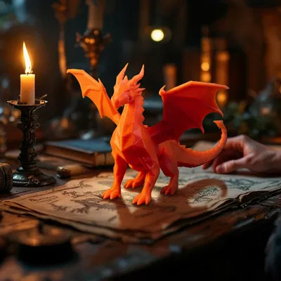 Mô hình Rồng Hình học (Geometric Dragon Figurine)