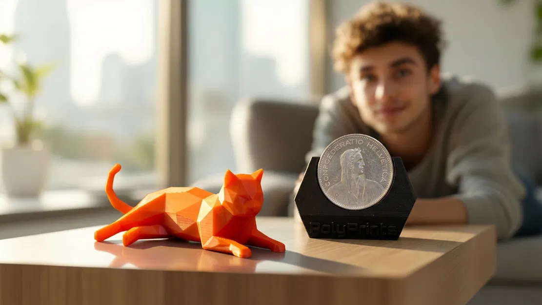 Mô hình Mèo nằm Low-Poly - Image 1