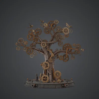 Clockwork Gear Tree – Cây Cơ Khí Phong Cách Steampunk