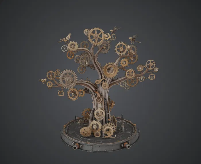 Clockwork Gear Tree – Cây Cơ Khí Phong Cách Steampunk - Image 3