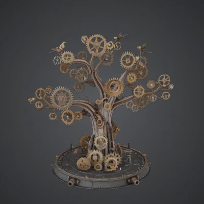 Clockwork Gear Tree – Cây Cơ Khí Phong Cách Steampunk