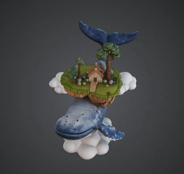 Đảo Bay Trên Lưng Cá Voi – Mô Hình Cá Voi Giả Tưởng Kèm Làng Nhỏ - Image 3