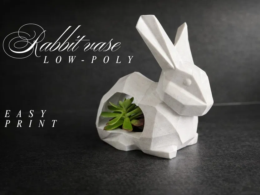 Bình hoa thỏ Low-poly - Image 1