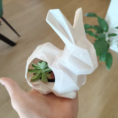 Bình hoa thỏ Low-poly