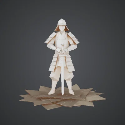 Tượng Samurai Origami - Tuyệt tác chiến binh giấy